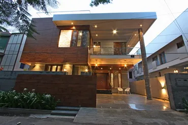 a house with a large front porch