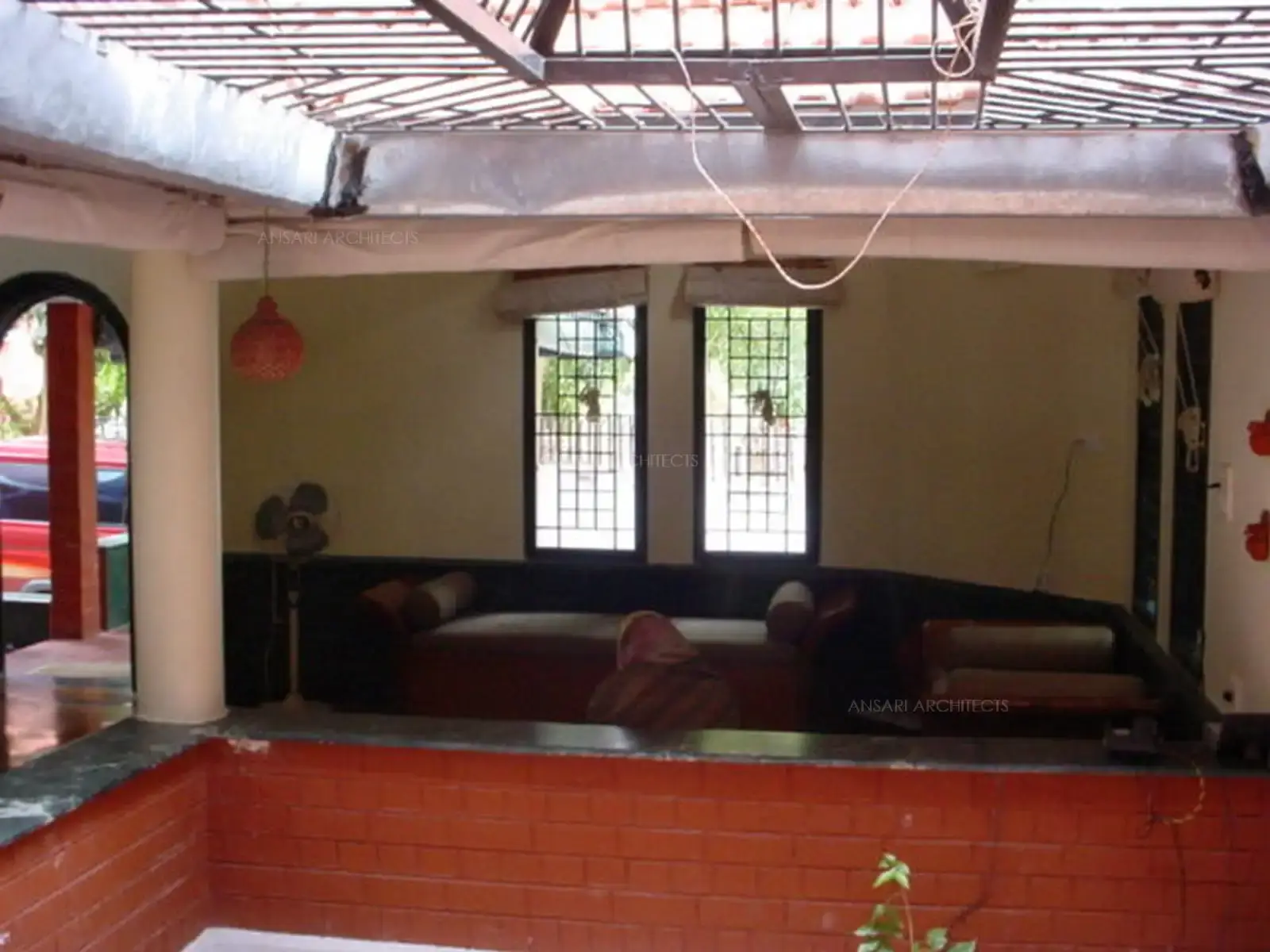 View of living area from the central courtyard.