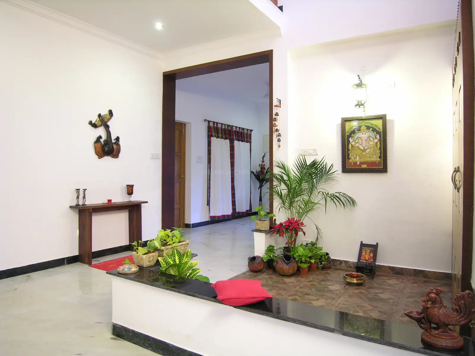 View of the passage and the courtyard from the living area.