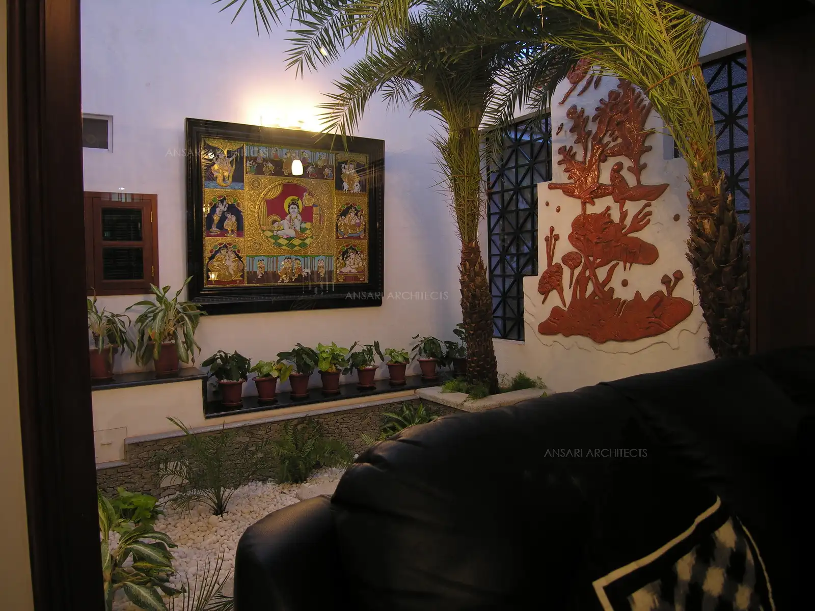 The courtyard as seen from the living room.
