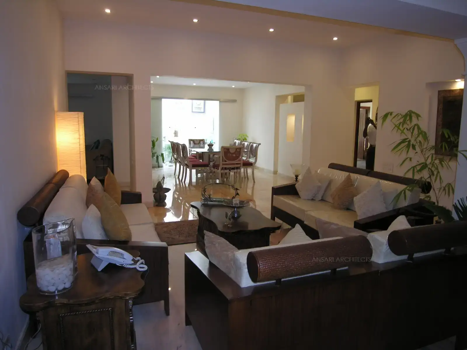 View of living and dining areas.