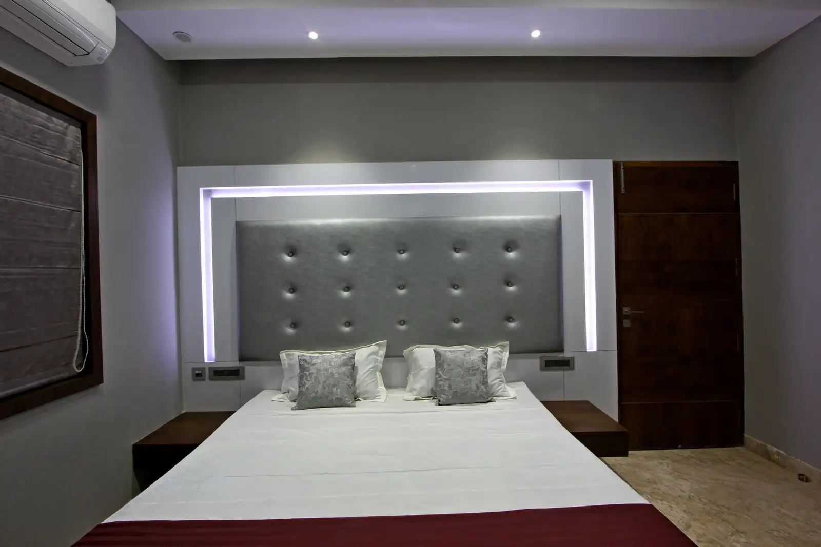 The all new contemporary look with cushioned headboard and strip lights creating a gaze with sense of comfort and design.