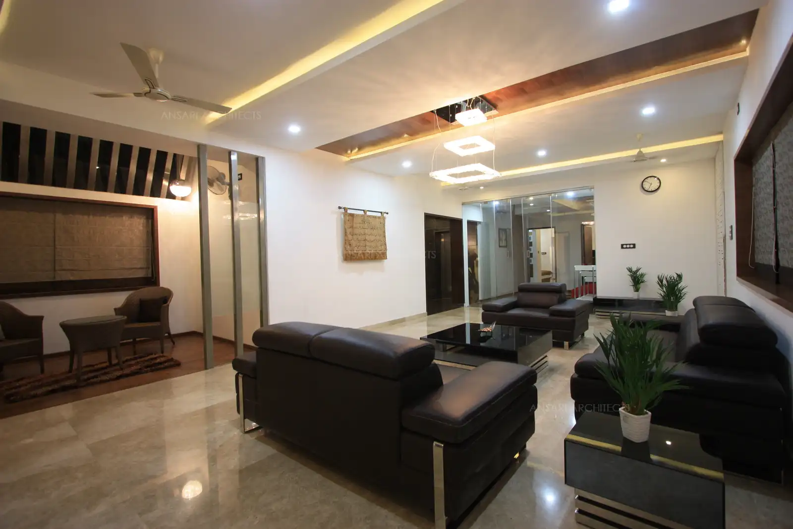 The family room adjoins a sit out area which brings in natural lighting.