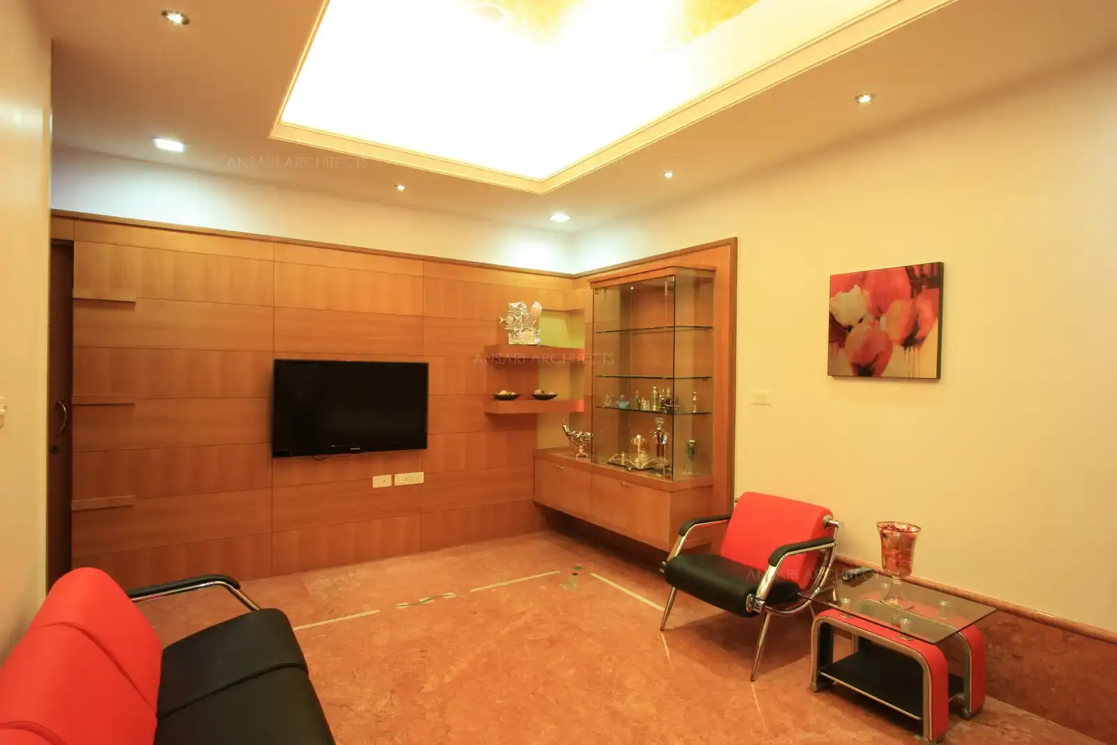 Master bedroom has been designed as a suite with lounge and TV area seperated from the bedroom.