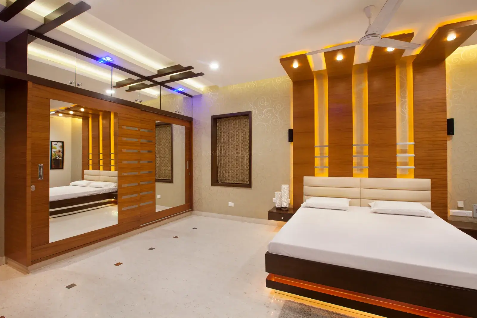 Son's room on South in the second floor with mirror sliding doors for a spacious look.