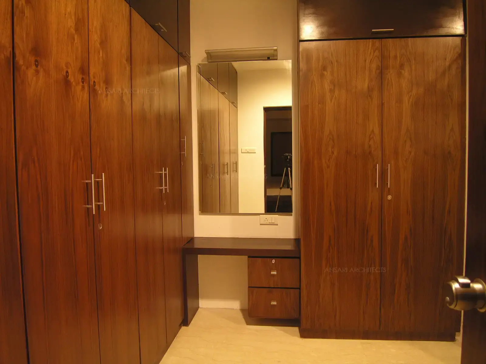 Wardrobe with lofts are provided in the dressing room of master bedroom.