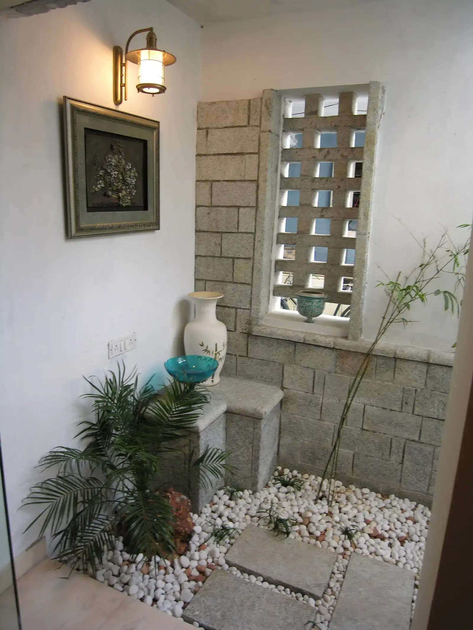Artifacts and curios from client's collection add up to the interiors of the house.