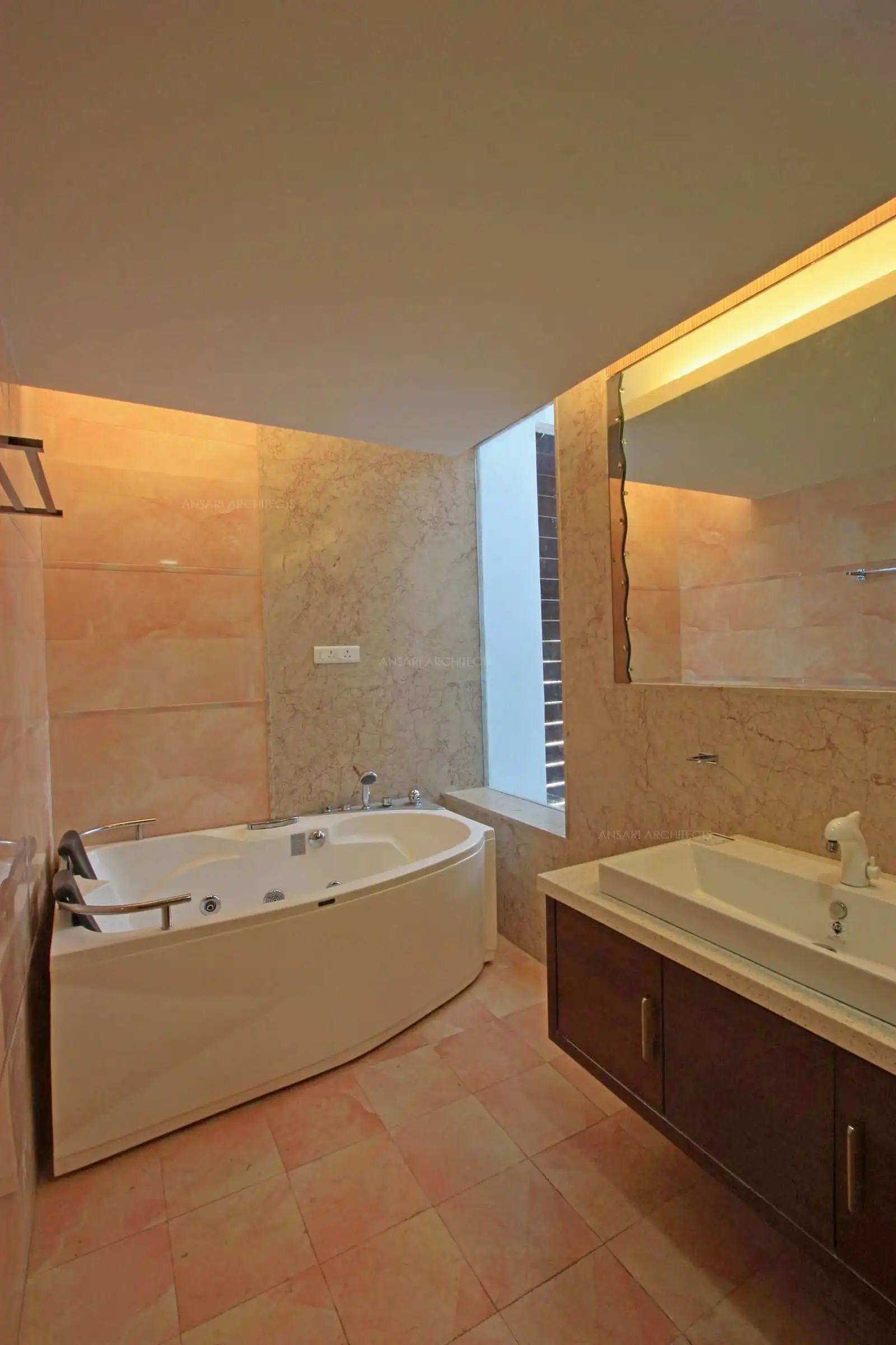 Toilet of bedroom-2 has been planed well with a bathtub as well as jacuzzi.
