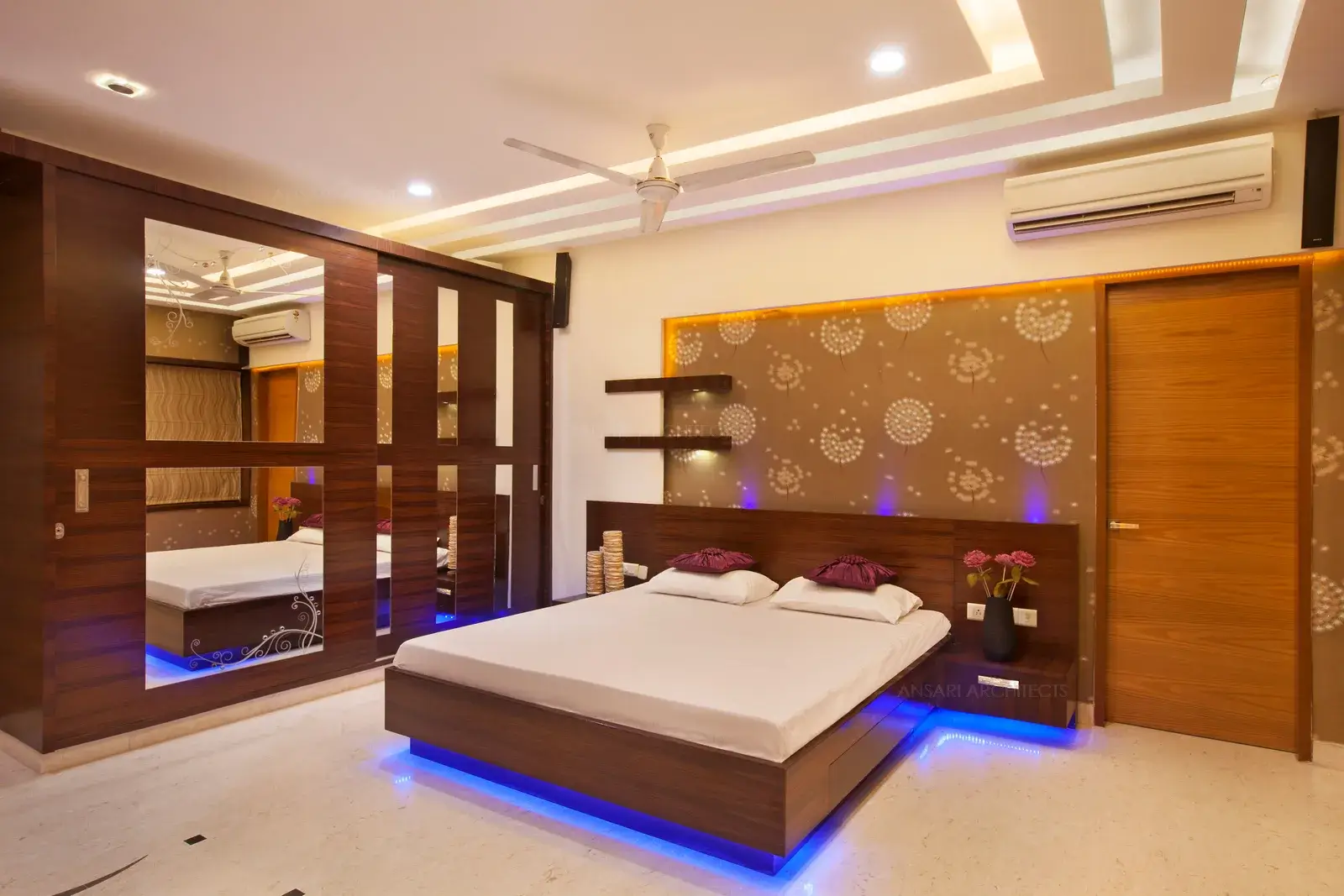 Daughter's room has contemporary lines with feminine touch.