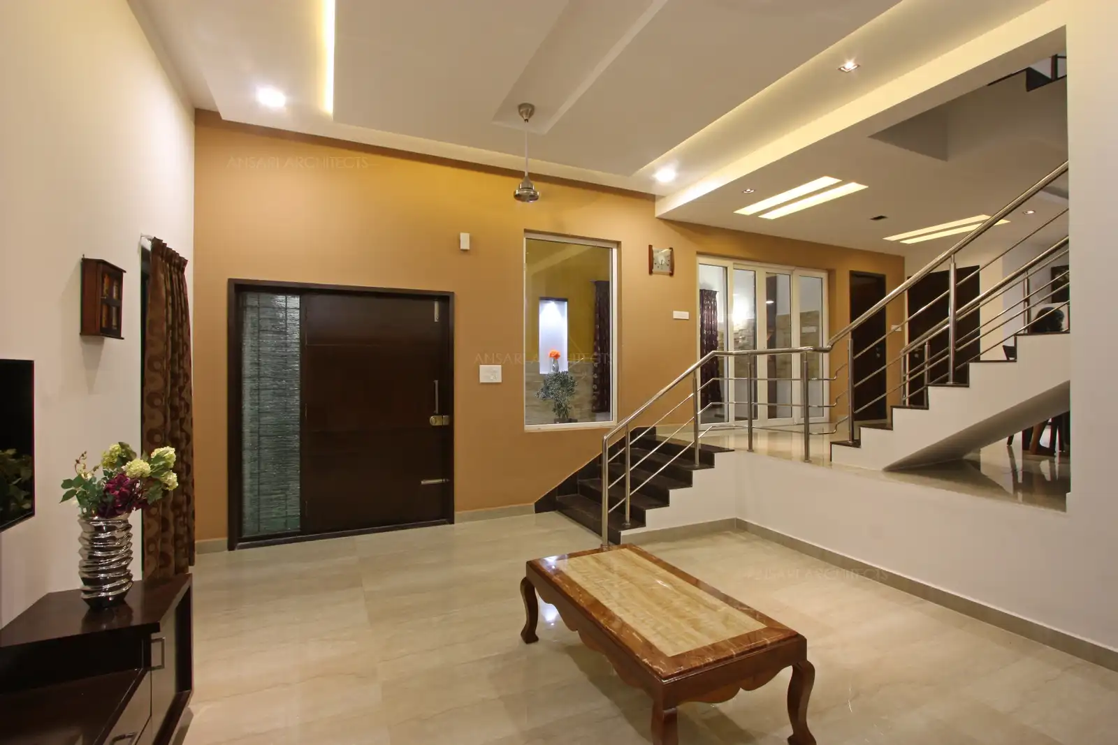 the villa overlooks dramatic mountainous scenery