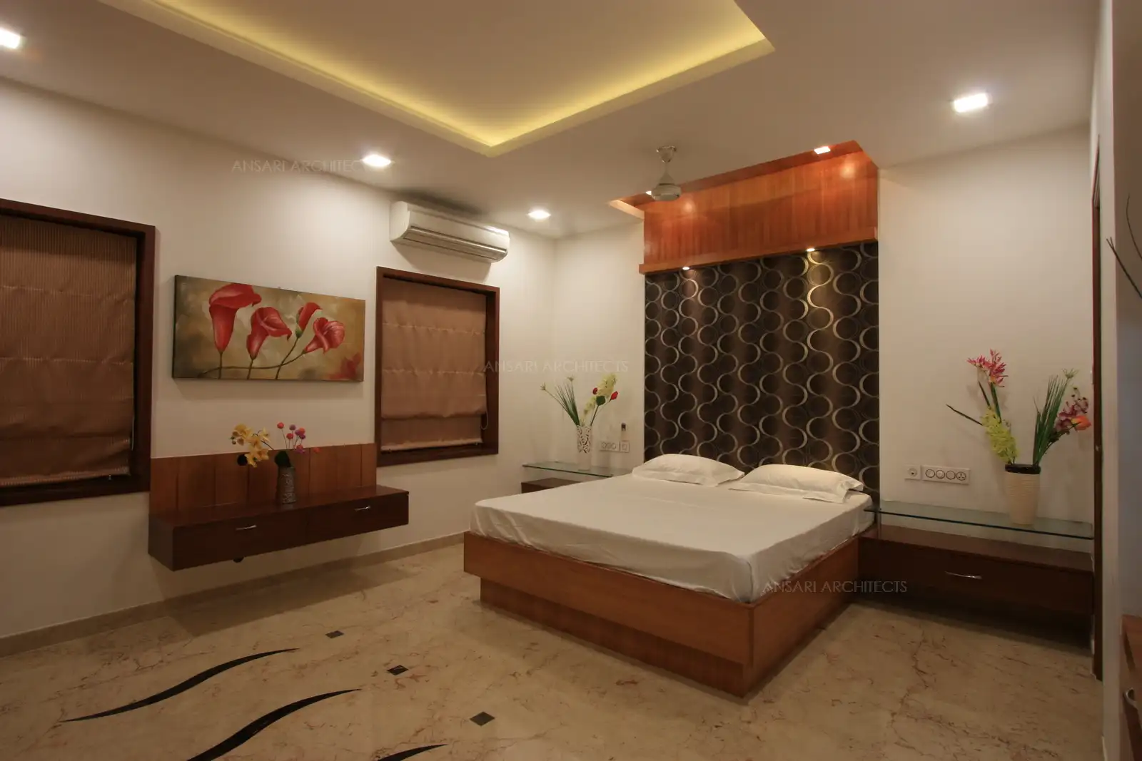 Bedroom 5 in the first floor has simple and sleek furnitures.