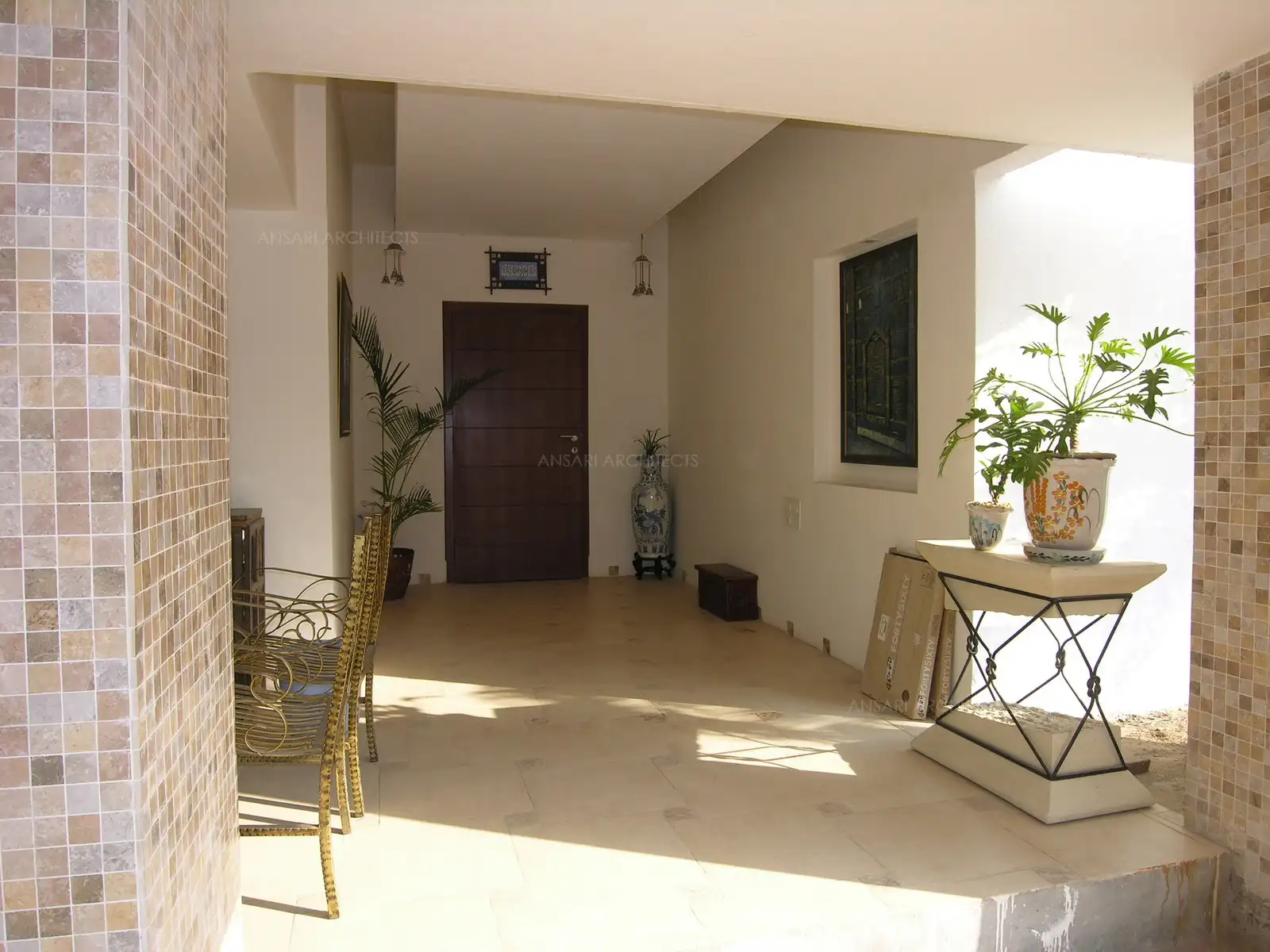 View of main door in the verandah.