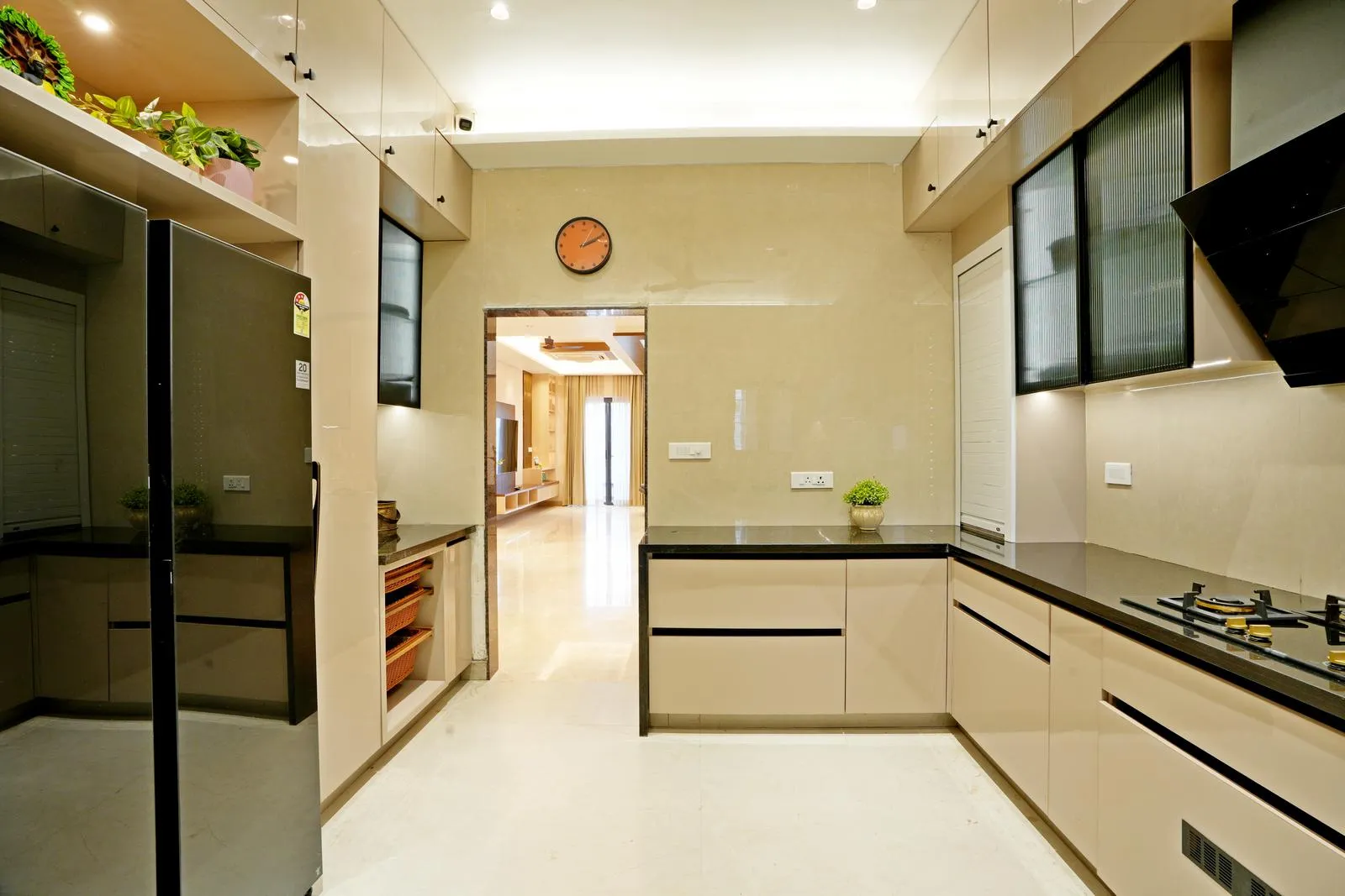 The entryway flows seamlessly into the dining and living areas, enhancing openness and circulation. 