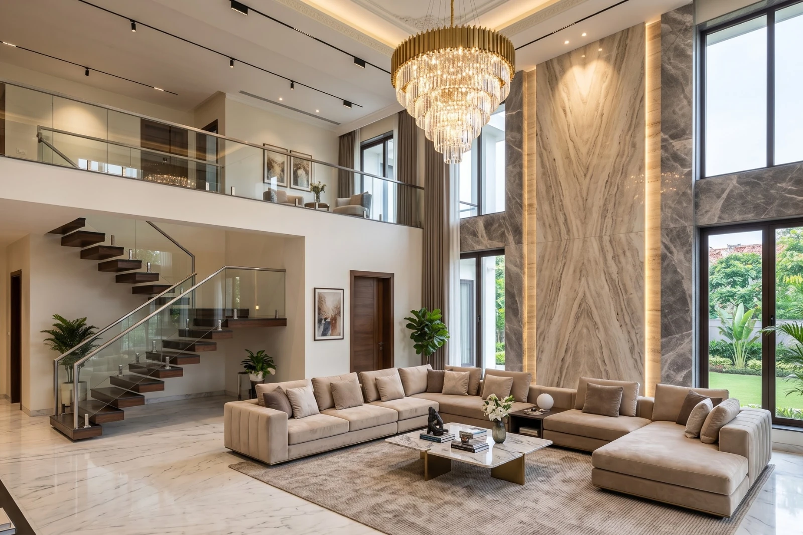 the  villa overlooks dramatic mountainous scenery